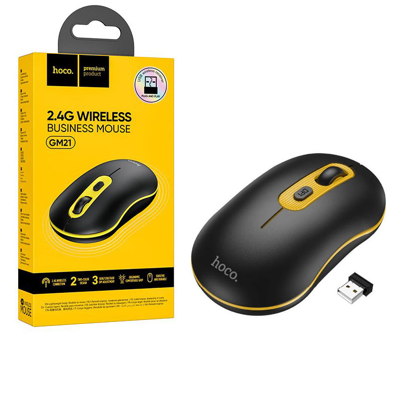 Мышь Hoco GM21 беспроводная Platinum 2.4G business wireless mouse (White Gray) (13)
