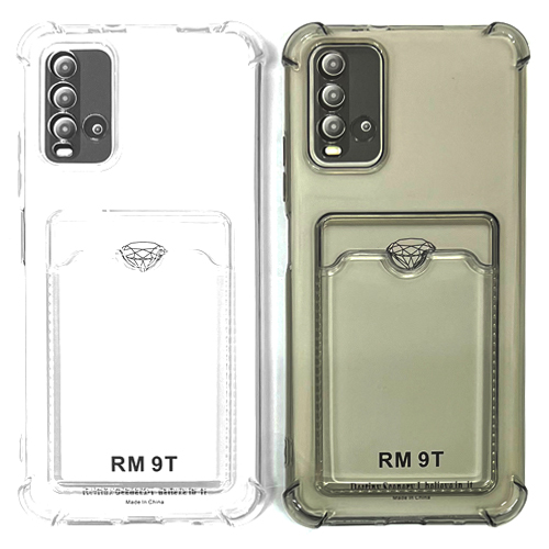 Силиконовый чехол для Xiaomi Redmi 9T прозрачный с визитницей (от 5шт цена 10р)