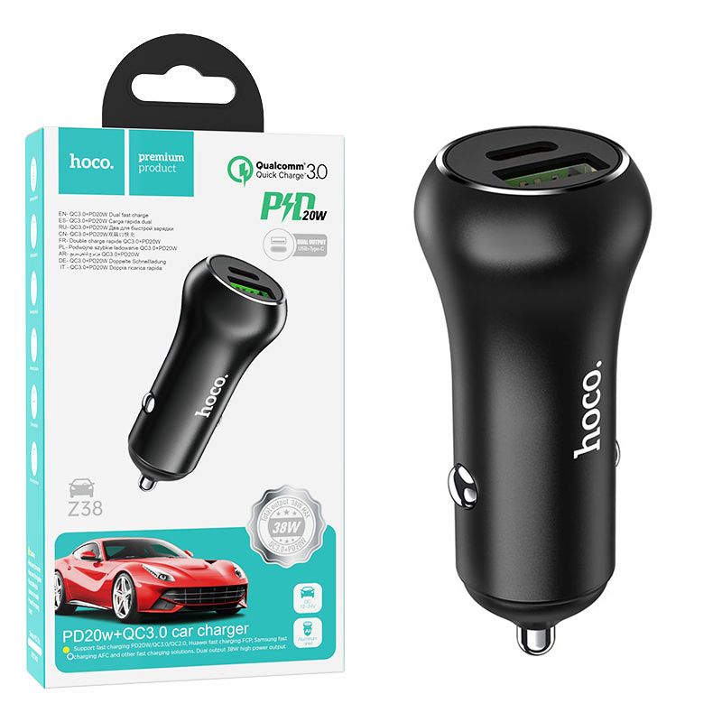 АЗУ блок Hoco Z38 Resolute PD20W+QC3.0 (Black) (12)