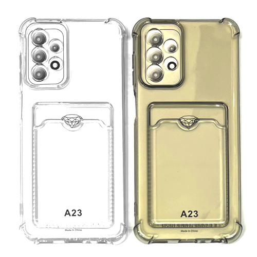 Силиконовый чехол для Samsung A23 4G/5G (A235 2022) прозрачный с визитницей (от 5шт цена 10р)