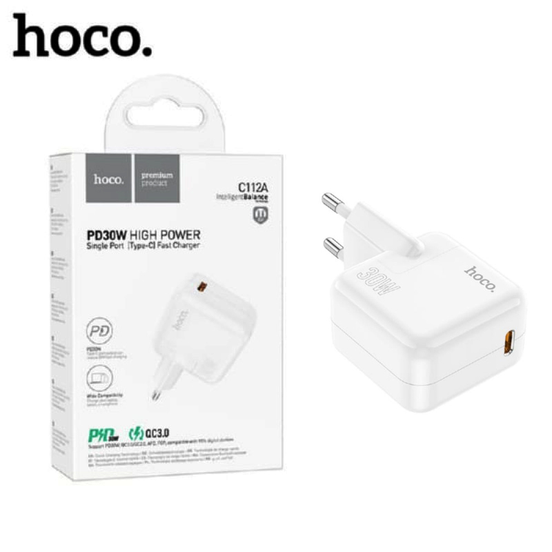 СЗУ блок Hoco C112A Advantage single port PD30W charger (White) (20)