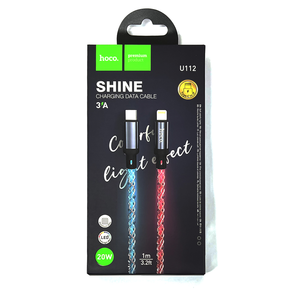 Кабель Hoco U112 (PD Type-C to Lightning) Shine PD20W charging (Gray) (22)