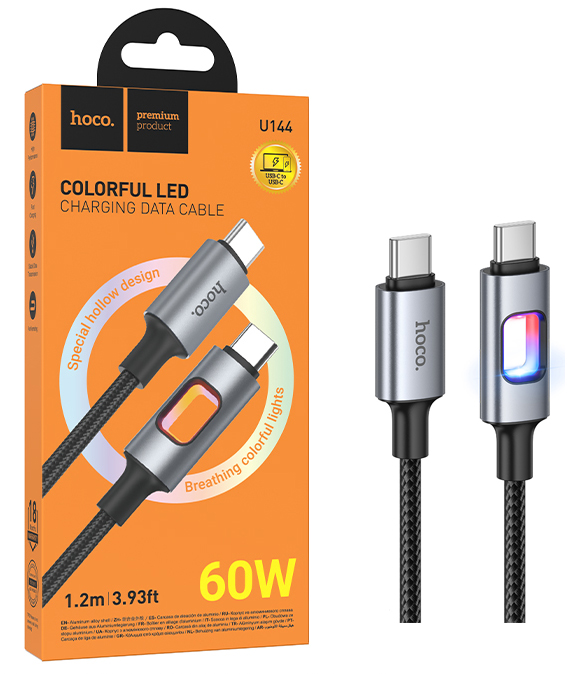 Кабель Hoco U144 (Type-C to Type-C) 60W charging (Black) (22)