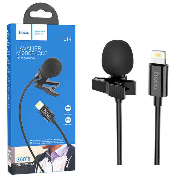 Микрофон Hoco L14 Lightning Lavalier Black