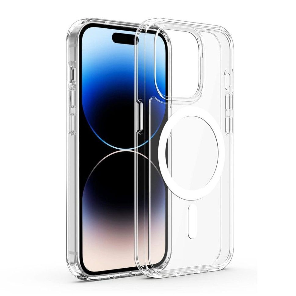 Силиконовый чехол для iPhone 15 Pro прозрачный MagSafe