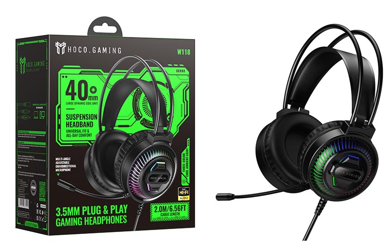 Наушники Hoco W118 Extreme gaming headphones (Black) (20)