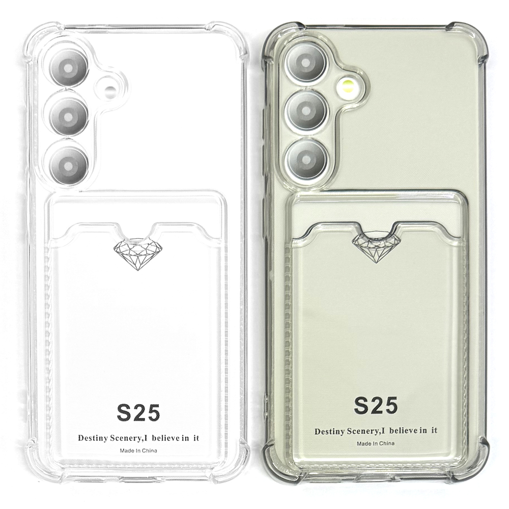 Силиконовый чехол для Samsung S25 (S931) прозрачный с визитницей