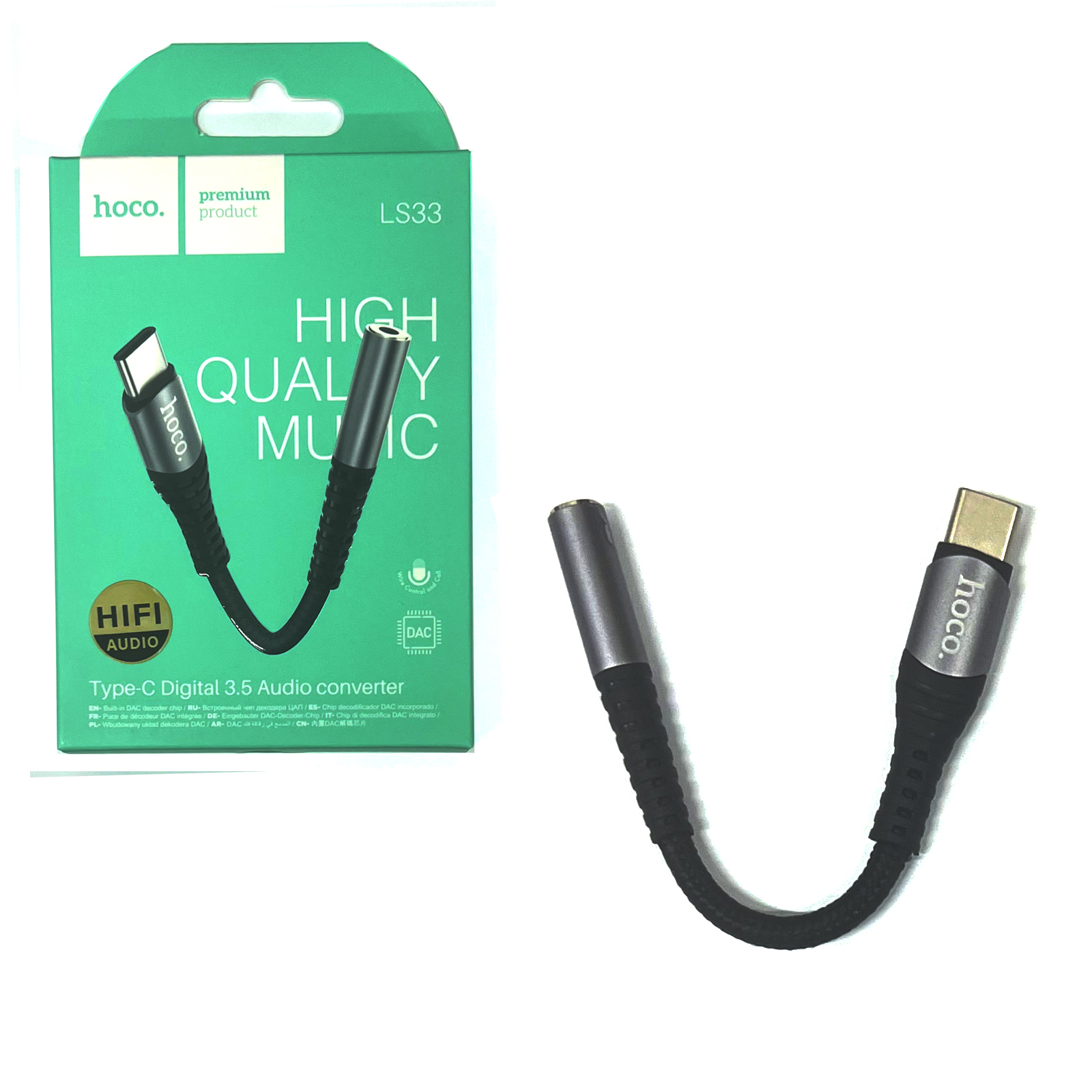 Переходник для наушников Hoco LS33 Type-C на 3.5mm