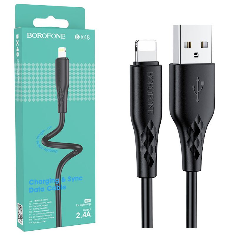 Кабель Borofone BX48 (USB to Lightning) Charging (Black) (360)