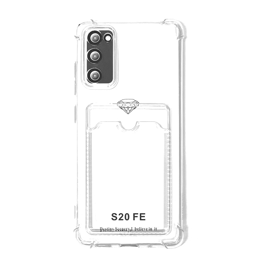 Силиконовый чехол для Samsung S20FE (G780) прозрачный с визитницей (от 5шт цена 10р)