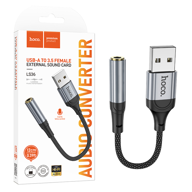 Переходник для наушников Hoco LS36 USB на 3.5mm (19)