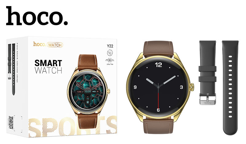 Смарт часы Hoco Y22 AMOLED Smart sports watch(call version) Champagne (Gold)