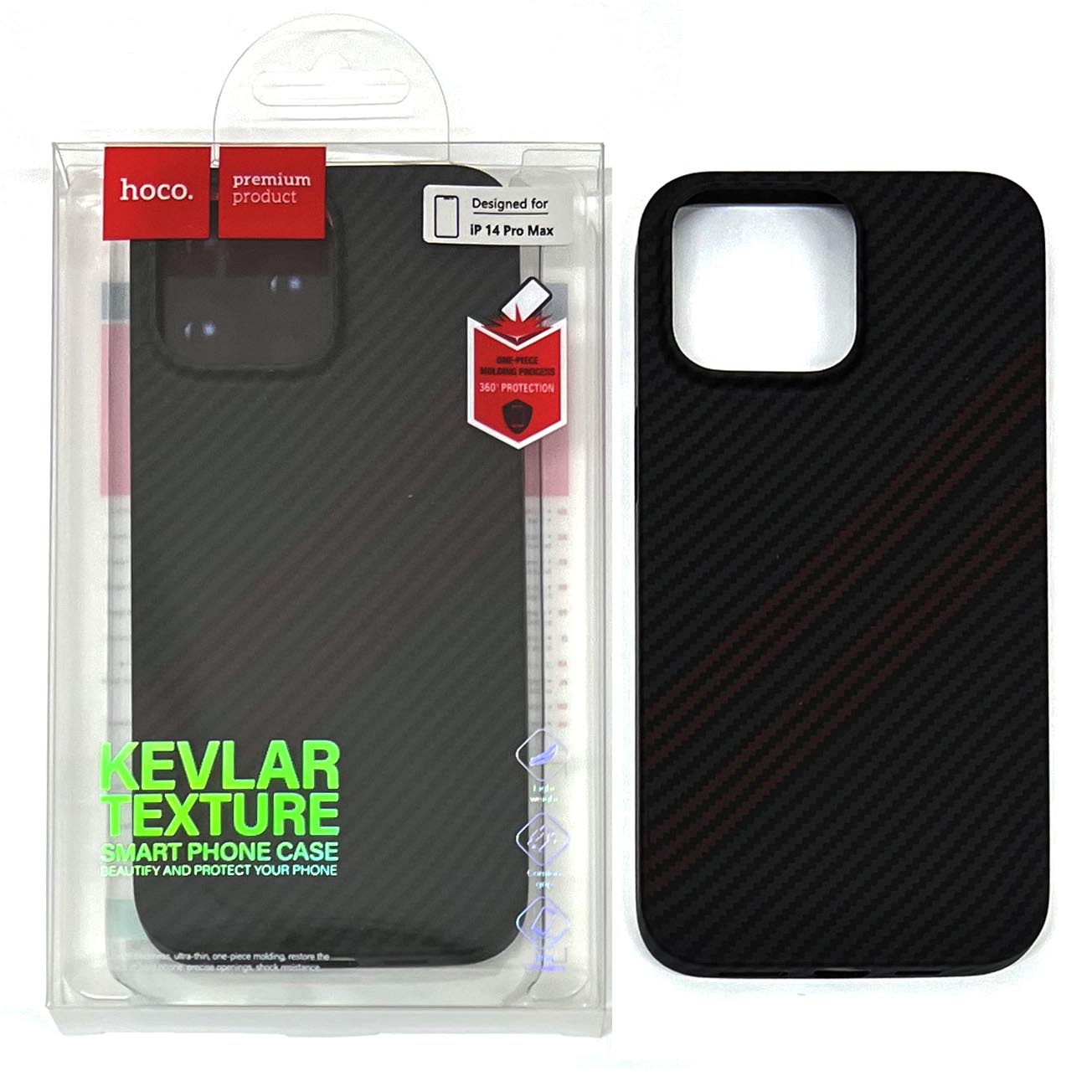 Задняя накладка для iPhone 14 Pro MAX Hoco Kevlar (Black Red)