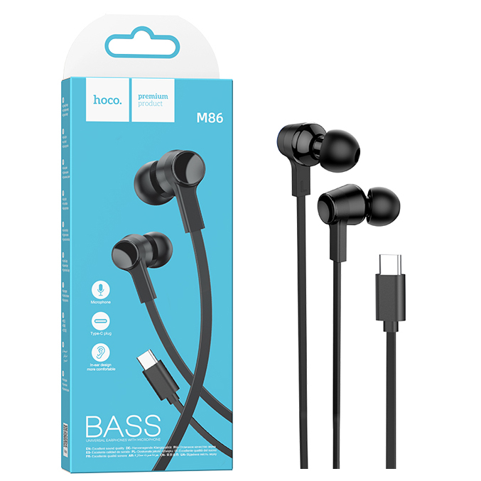 Наушники Hoco M86 (Type-C) Oceanic universal earphones (Black) (31)