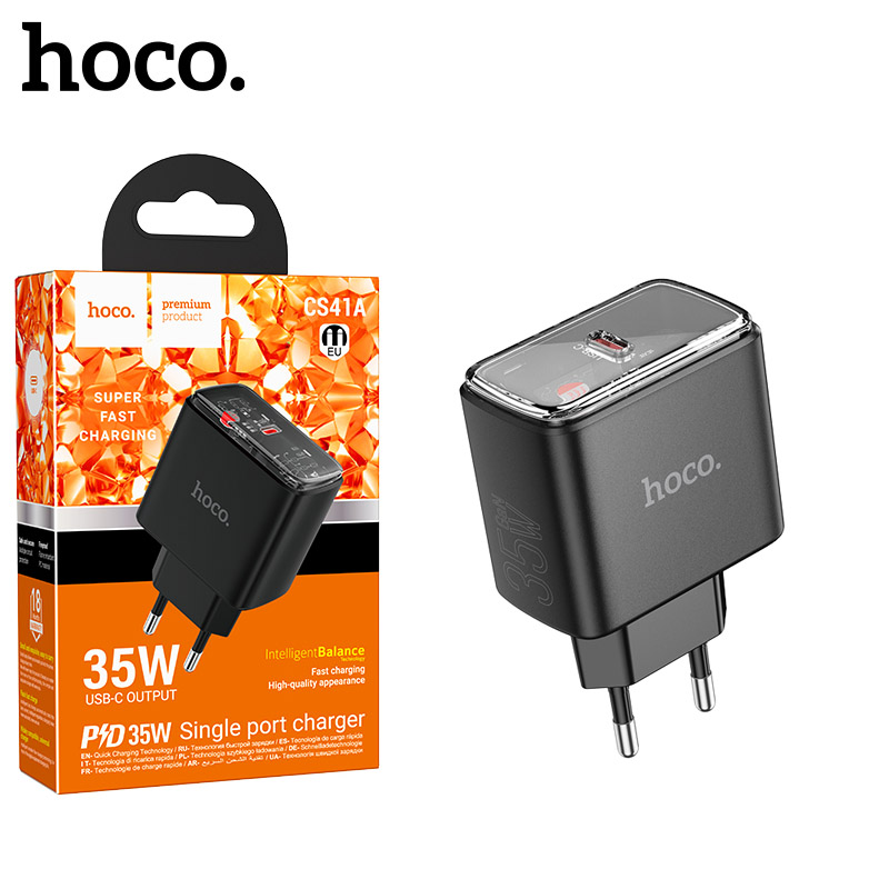 СЗУ блок Hoco CS41A Smart single port PD35W charger (Black) (32)