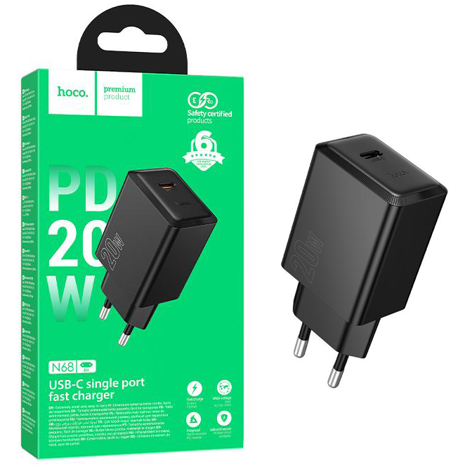 СЗУ блок Hoco N68 Nuevo single port PD20W (Black) (13)