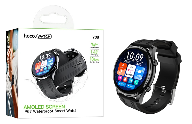 Смарт часы Hoco Y38 AMOLED Smart watch(call version) (Black) (50)