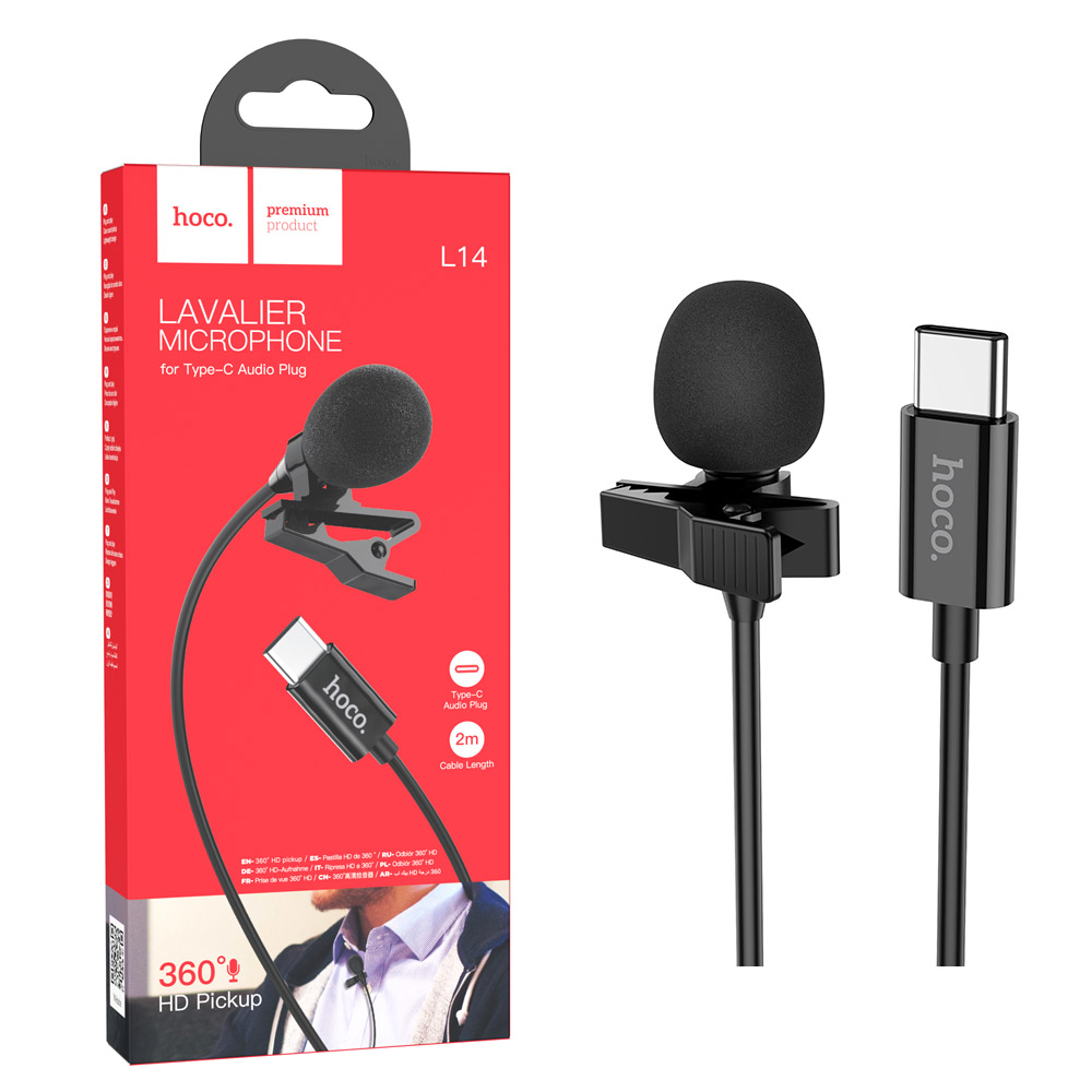 Микрофон Hoco L14 Type-C Lavalier Black (14)
