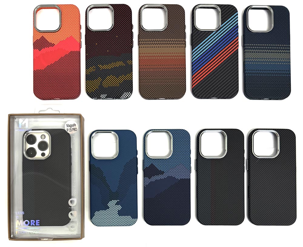 Задняя накладка для iPhone 15 Pro i-Like карбон в ассортименте