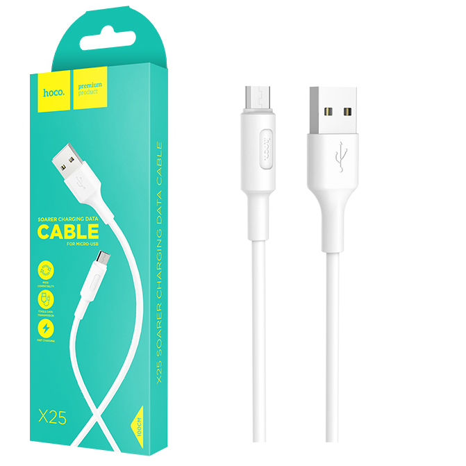 Кабель Hoco X25 (USB to Micro) Soarer charging (White) (30)