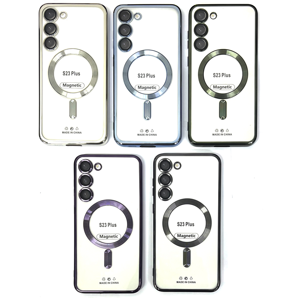 Силиконовый чехол Magnetic для Samsung S23 Plus (S916) цветные в ассортименте