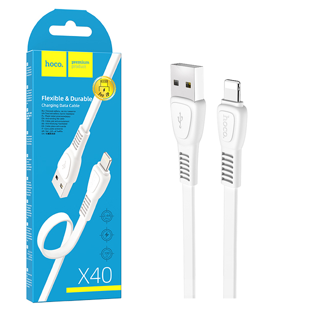 Кабель Hoco X40 (USB to Lightning) Noah charging (White) (33)