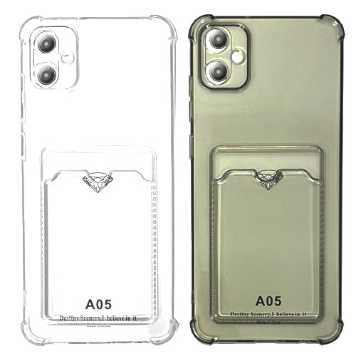 Силиконовый чехол для Samsung A05 (A055 2024) прозрачный с визитницей