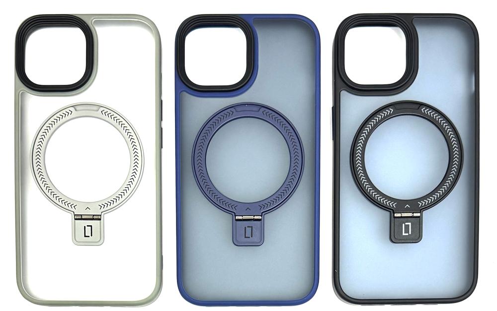 Задняя накладка для iPhone 15 Magnetic Pro с подставкой в ассортименте