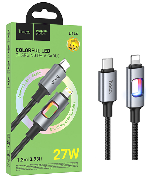 Кабель Hoco U144 (PD Type-C to Lightning) PD27W charging  (Black) (22)