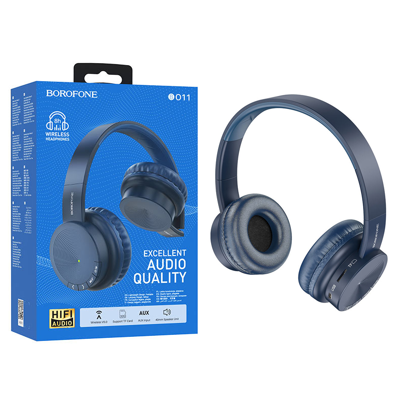 Наушники Borofone BO11 Bluetooth Maily BT headphones (Blue)