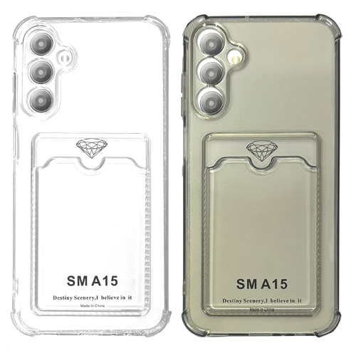 Силиконовый чехол для Samsung A15 5G (A155 2023) прозрачный с визитницей