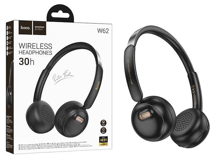 Наушники Hoco W62 Verso retro BT headphones (Black) (60)