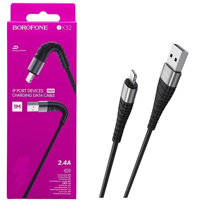 Кабель Borofone BX32 (USB to Lightning) Munificent charging  (Black) (360)