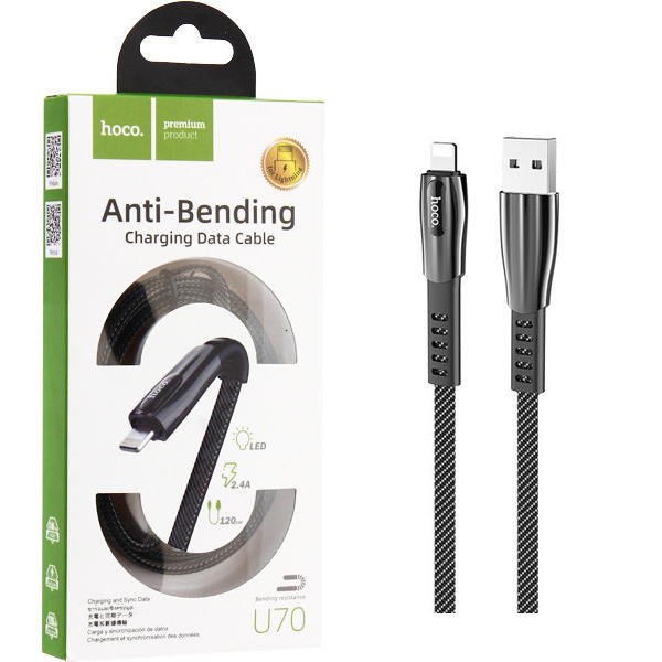 Кабель Hoco U70 (USB to Lightning) Splendor charging (Dark-Gray) (20)