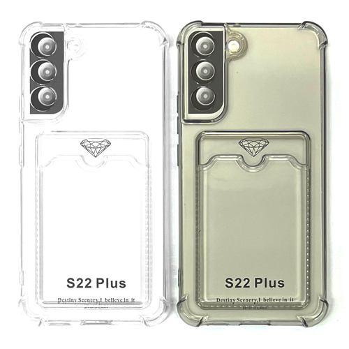 Силиконовый чехол для Samsung S22 Plus прозрачный с визитницей (от 5шт цена 10р)