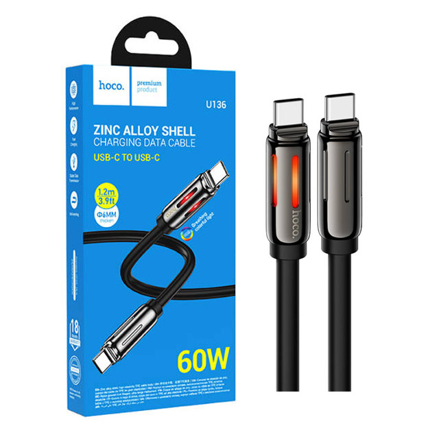 Кабель Hoco U136 (Type-C to Type-C) 60W Prize (Black) (22)