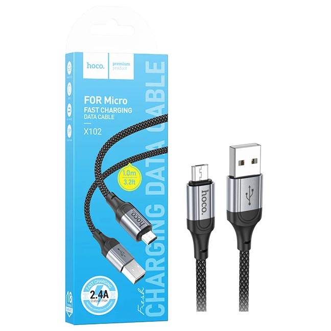 Кабель Hoco X102 (USB to Micro) Fresh charging (Black) (31)