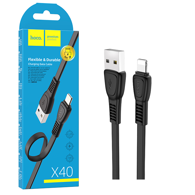 Кабель Hoco X40 (USB to Lightning) Noah charging (Black) (33)