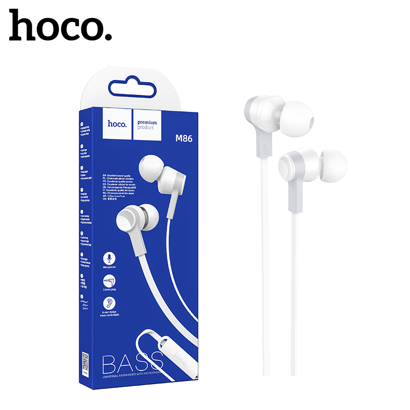 Наушники Hoco M86 Oceanic universal earphones with mic (Whire) (21)