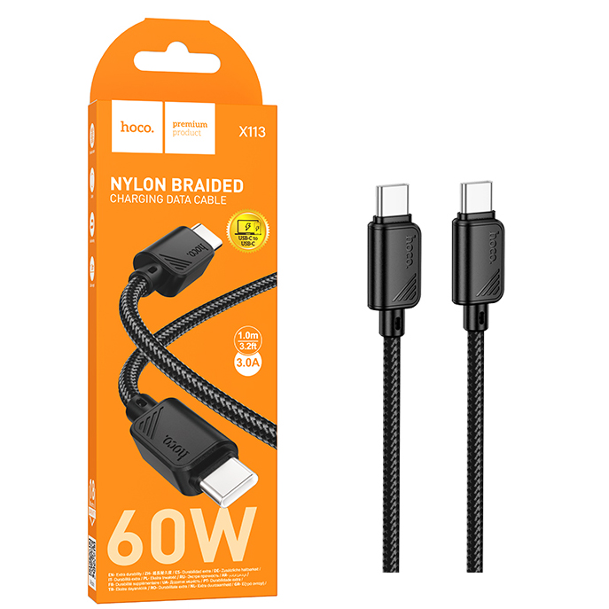 Кабель Hoco X113 (Type-C to Type-C) Beneficio 60W charging (Black) (31)