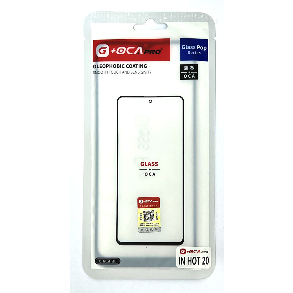 Glass+OCA Infinix Hot 20 (Black) (Musttby)