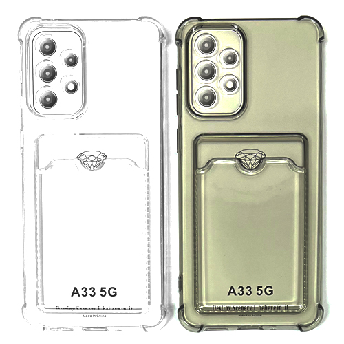 Силиконовый чехол для Samsung A33 5G (A336 2022) прозрачный с визитницей (от 5шт цена 10р)