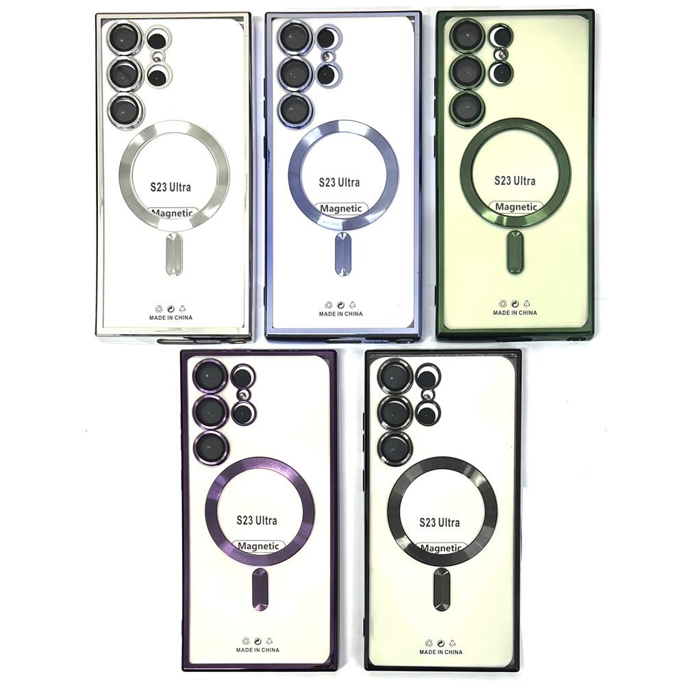 Силиконовый чехол Magnetic для Samsung S23 Ultra (S918) цветныеи в ассортименте