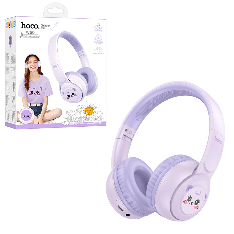 Наушники Hoco W60 Rhyme BT headphones for children (Dream Purple) (30)