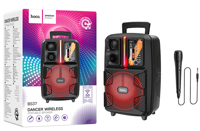 Bluetooth колонка Hoco BS37 Dancer outdoor wireless speaker (Black) (6)