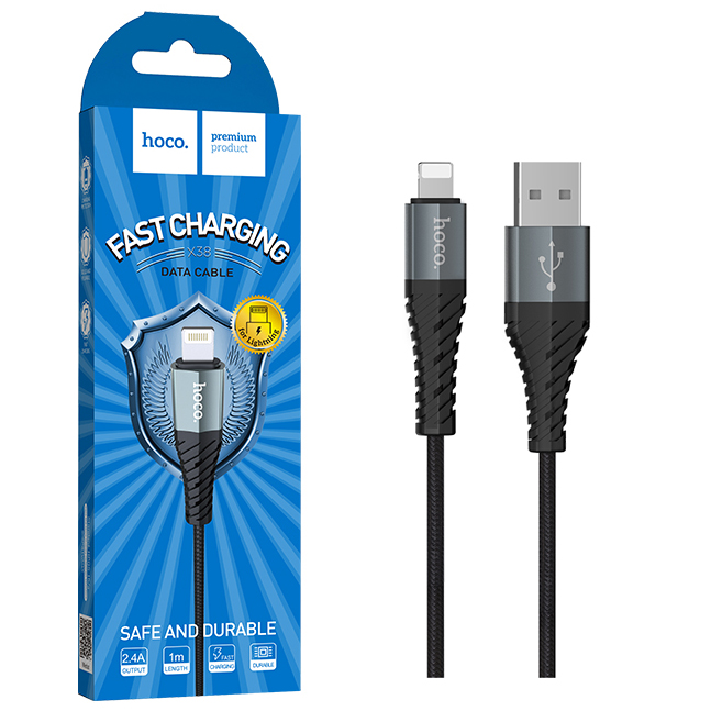 Кабель Hoco X38 (USB to Lightning) Cool Charging (Black) (30)