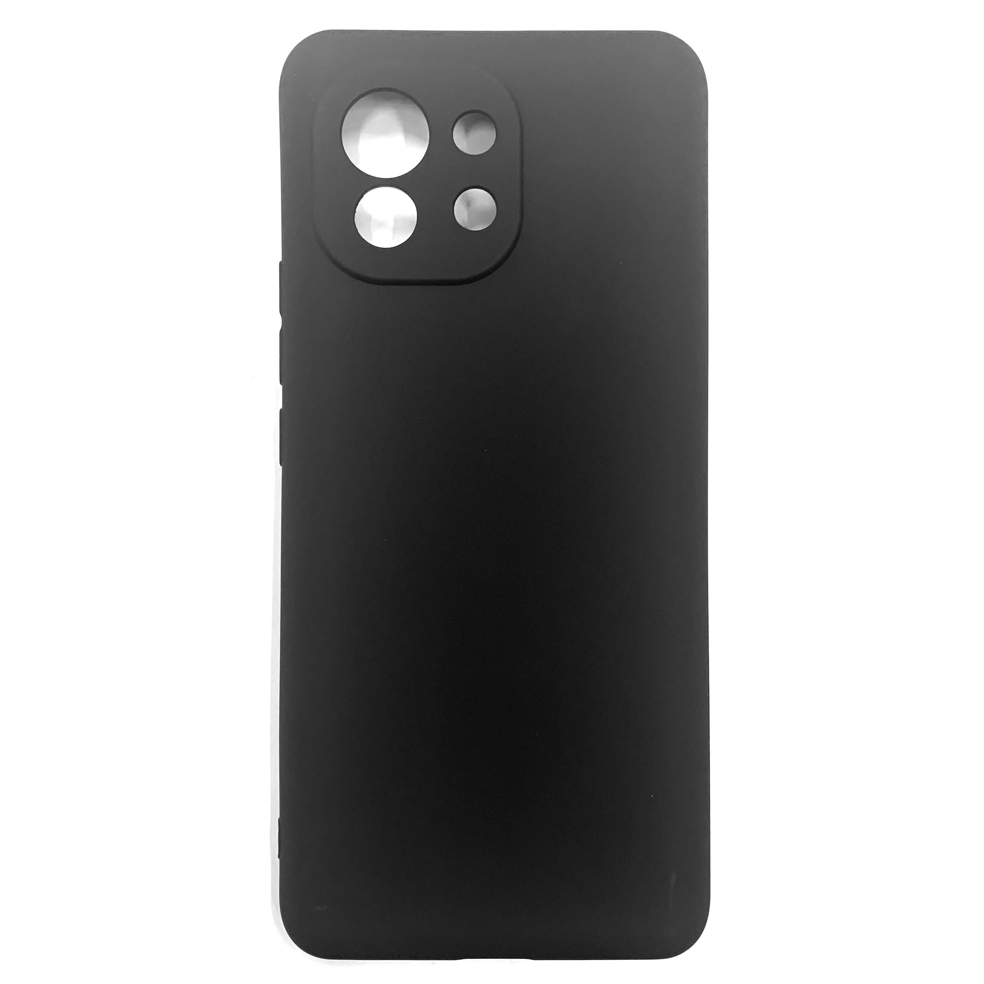 Силиконовый чехол для Xiaomi Mi 11 чёрный (от 5шт цена 10р)