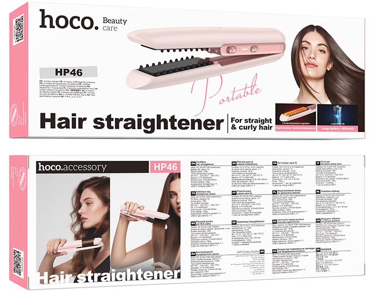 Выпрямитель для волос Hoco HP46 Explicit electric hair straightener (Pink)