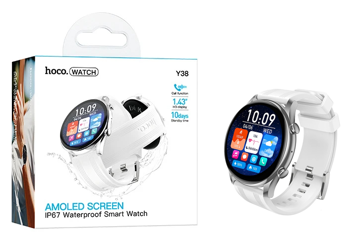 Смарт часы Hoco Y38 AMOLED Smart watch (call version) (Silver) (50)