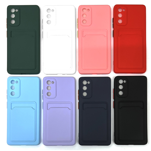 Силиконовый чехол для Samsung S20FE (G780) цветные с визитницей